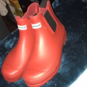 Hunter red rain boots
